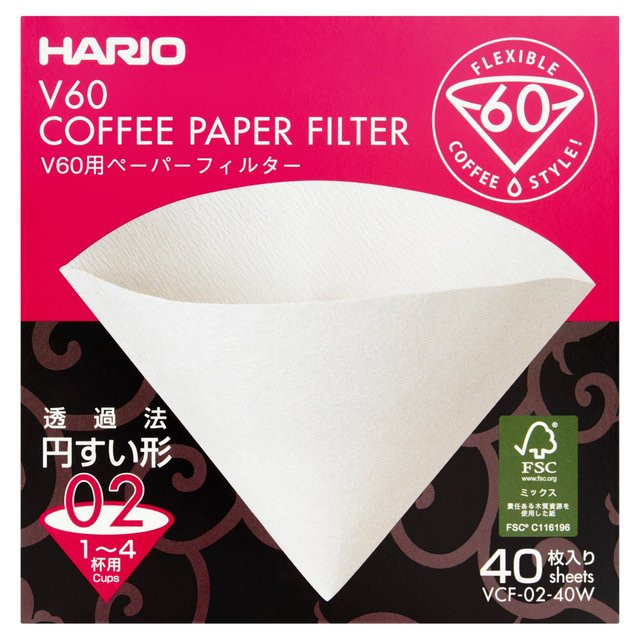 Hario filtry V60-02 100szt. białe